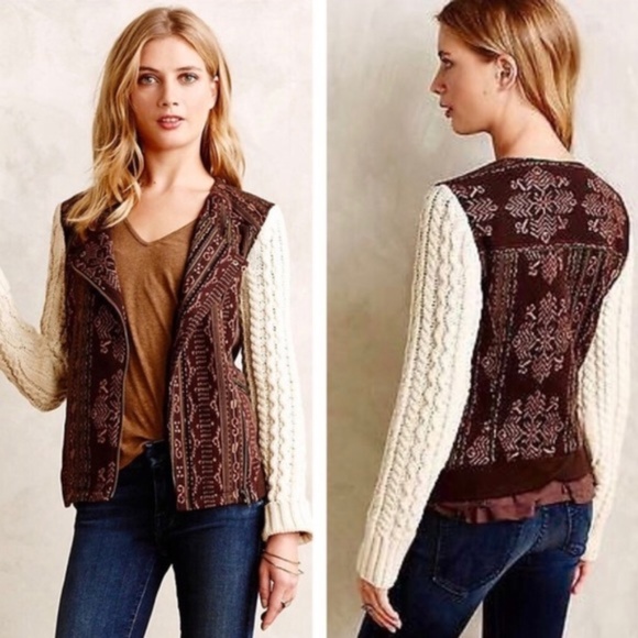 Anthropologie Jackets & Blazers - ANTHROPOLOGIE Hazan Moto Jacker Sweater {T46}